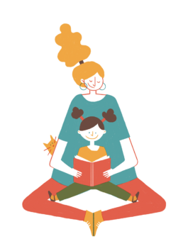 llegint juntes mother daughter floor illustration paulape 